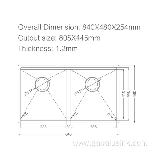 SUS 304 Stainless Steel Handmade Kitchen Sink